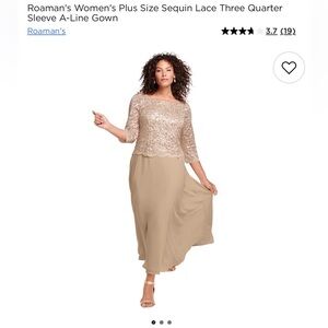 Roaman's Beige Lace A-Line Skirt